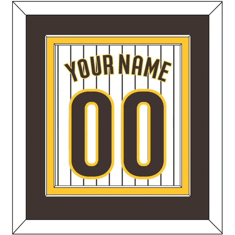 San Diego Name & Number - Home White Pinstripes - Double Mat 3