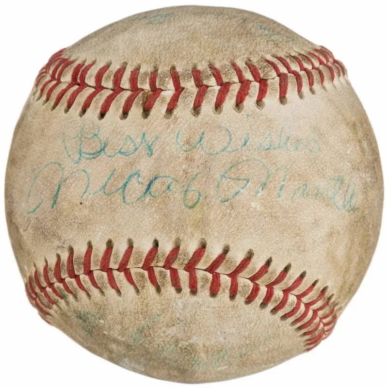 1956 Mickey Mantle Playing Days Signed American League Harridge Baseball PSA DNA