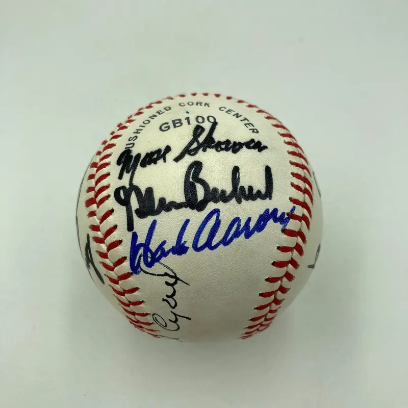 Hank Aaron Brooks Robinson Ron Santo Hall Of Fame Multi Signed Baseball