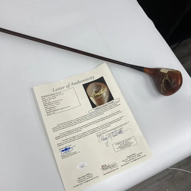 Sam Snead Signed Vintage Spalding Golf Club PGA JSA COA RARE