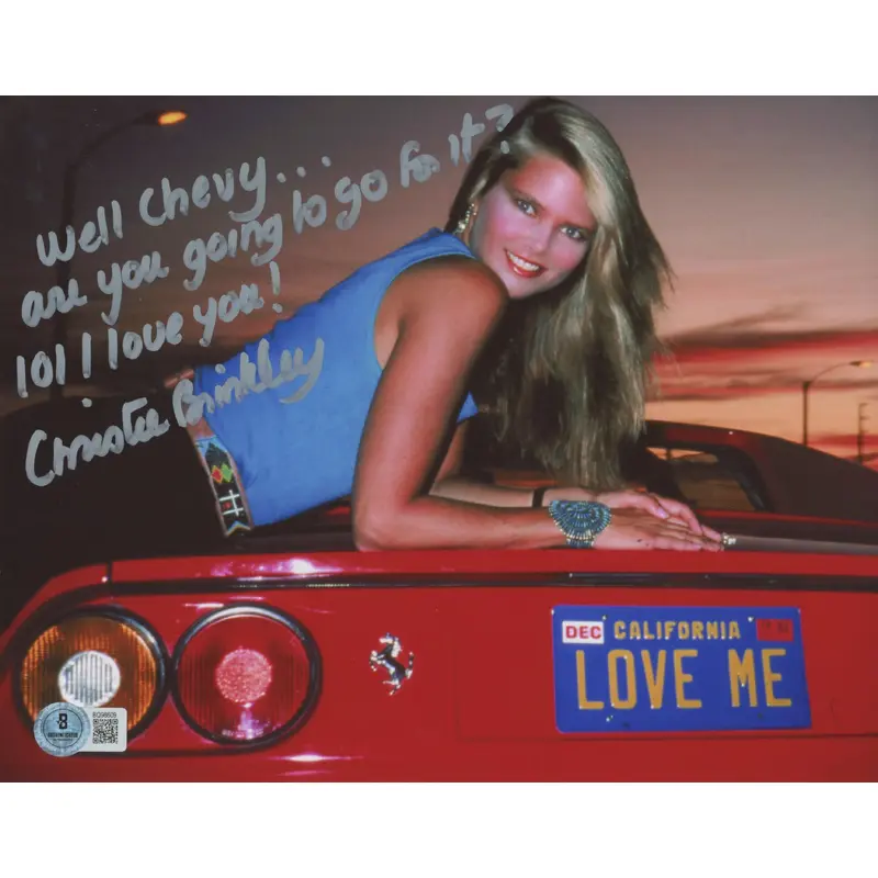 Christie Brinkley Vacation "Well Chevy..." Signed 7.75x10 Photo BAS #BQ98609