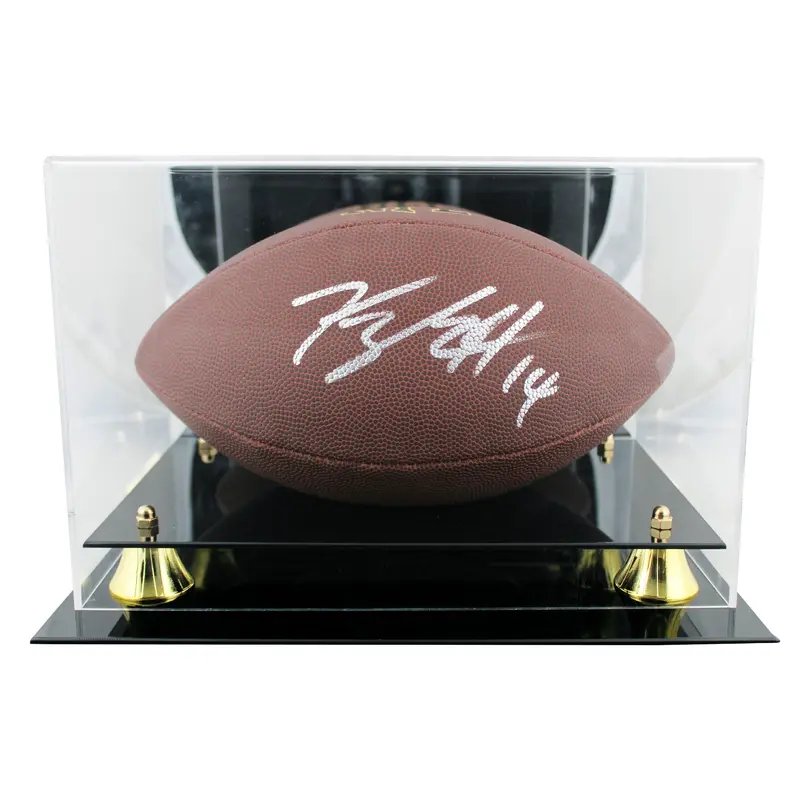 Ravens Kyle Hamilton Signed Wilson Super Grip Football W/ Case BAS Witnessed
