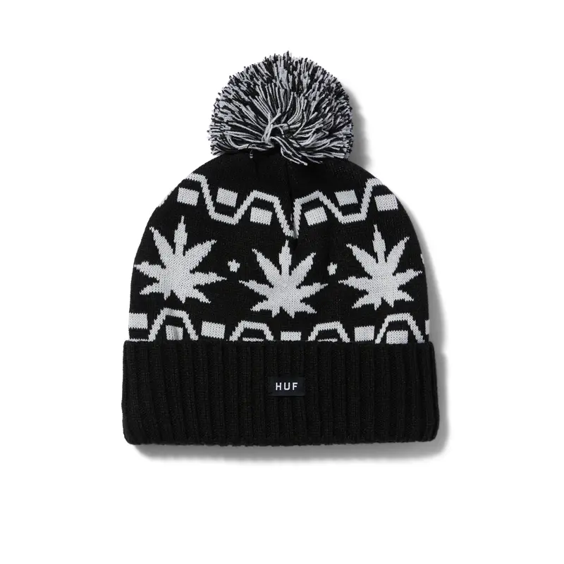 HUF - APRES Cuff Pom Beanie - Black