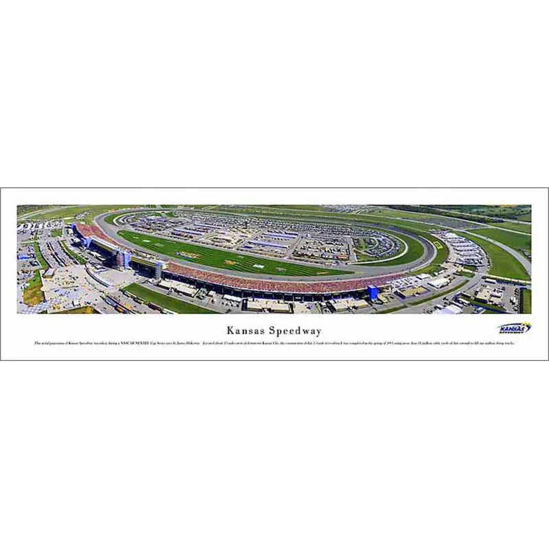 Kansas Speedway NASCAR Raceday Aerial Panoramic Poster Print - Blakeway Worldwide