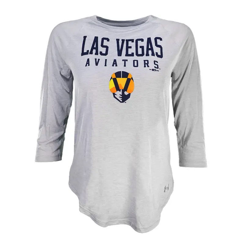 Women's Under Armour LVA Aviator Tech Gray 3/4 Sleeve T-Shirt