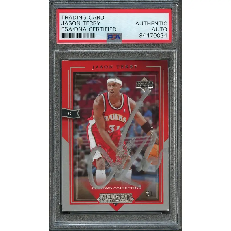 2004-05 Upper Deck All-Star Lineup #1 Jason Terry Signed Card AUTO PSA Slabbed Hawks