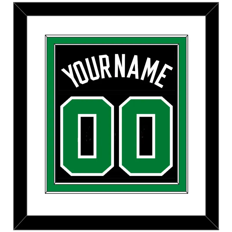 Boston Name & Number - Black Statement - Double Mat 1