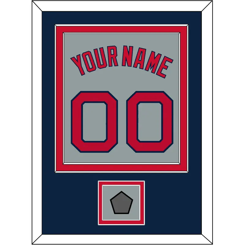 Boston Name, Number & World Series Jersey Patch - Road Gray - Double Mat 4