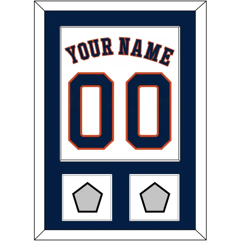 Houston Name, Number & 2 World Series Jersey Patches - Home White - Single Mat 1