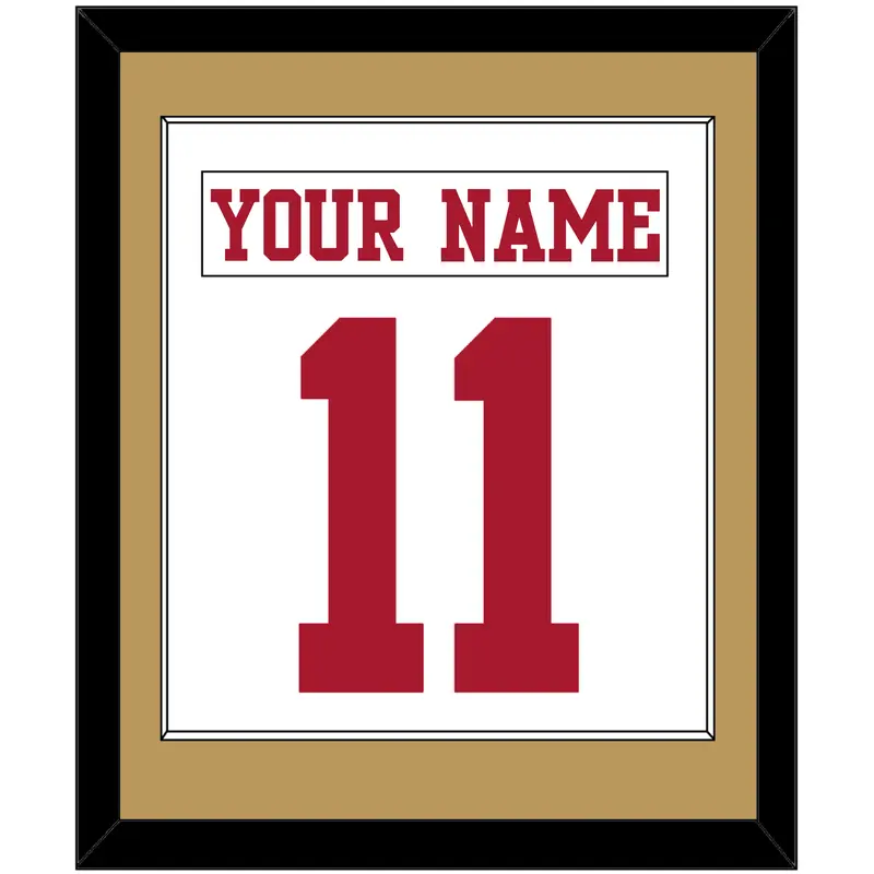 San Francisco Nameplate & Number (Back) Combined - Road White - Single Mat 2