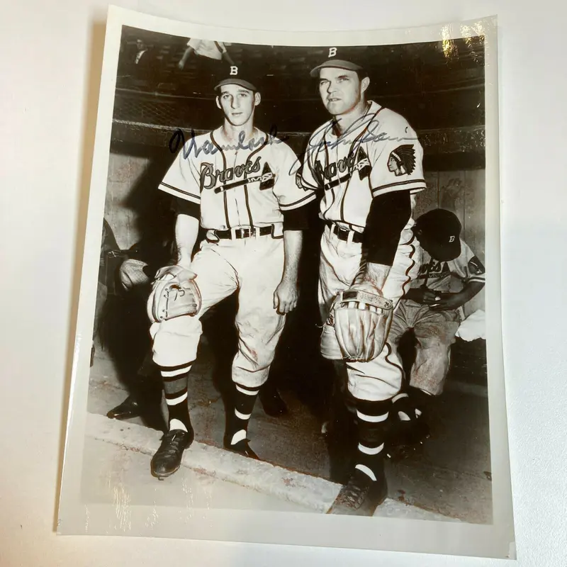 Warren Spahn & Johnny Sain Signed Autographed 8x10 Baseball Photo