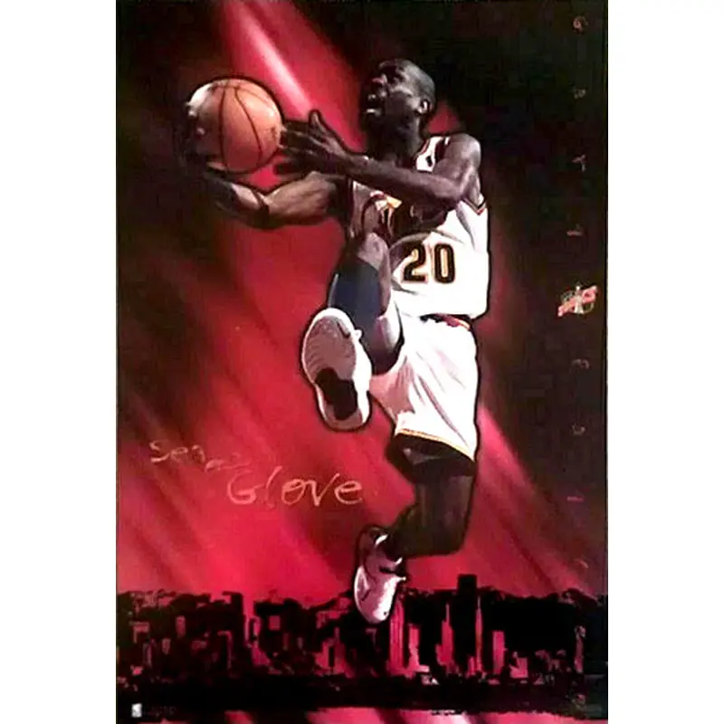 Gary Payton "Sea of Glove" Seattle Supersonics NBA Action Poster - Costacos 1996