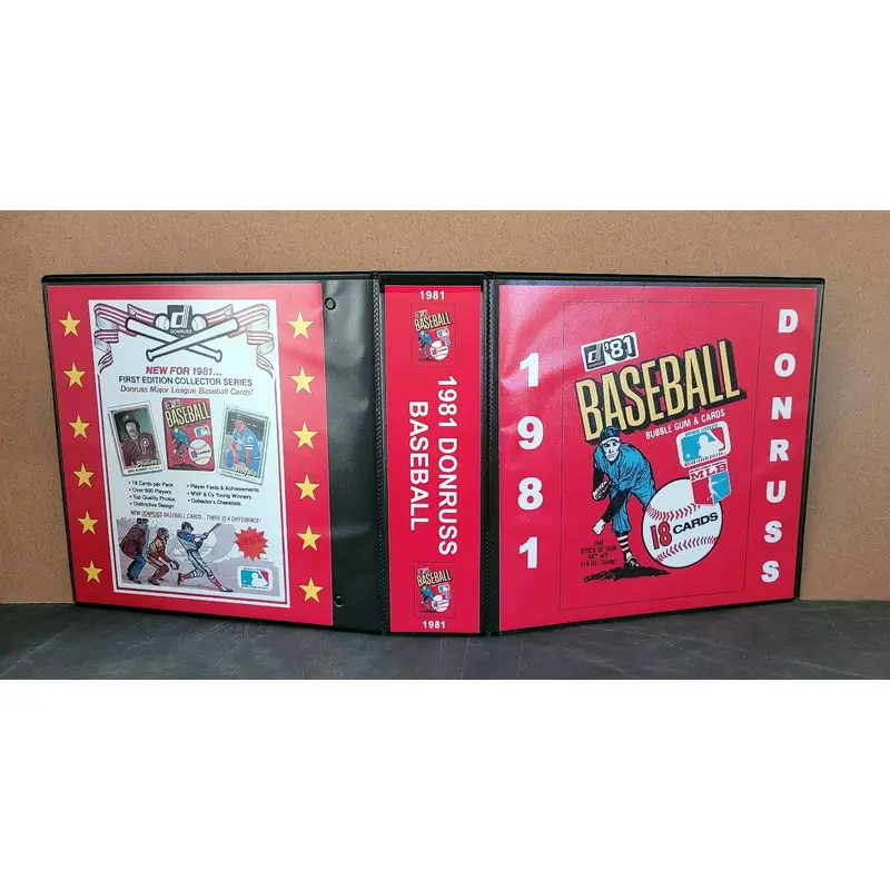 1981 Donruss Baseball Cards Custom Made Album Binder 3 Sizes - 3590