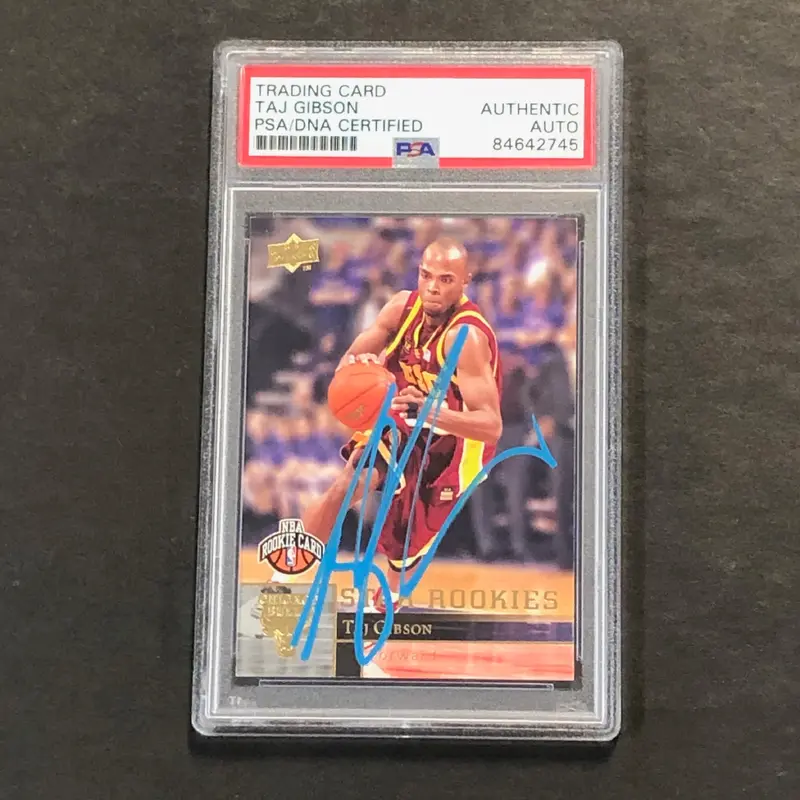 2009-10 Upper Deck #210 Taj Gibson Signed Card AUTO PSA Slabbed Bulls
