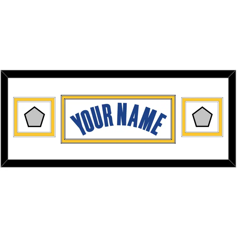 Golden State Name & 2 Champions Patches - White Association - Double Mat 2