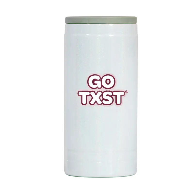 Texas State 12oz Bubble Iridescent Slim Coolie
