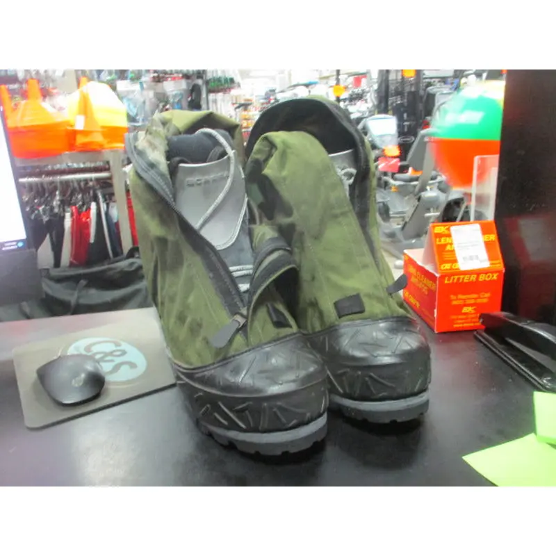 Used Scarpa Boots Men's Size 11 with Green Covers