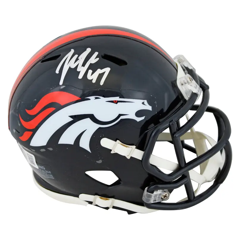 Broncos John Lynch Authentic Signed 1997-23 TB Speed Mini Helmet BAS Witnessed