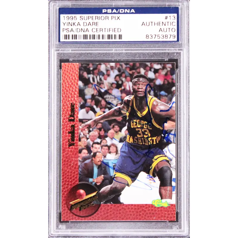 Nets Yinka Dare Authentic Signed 1995 Superior Pix #13 Card Autographed PSA Slab