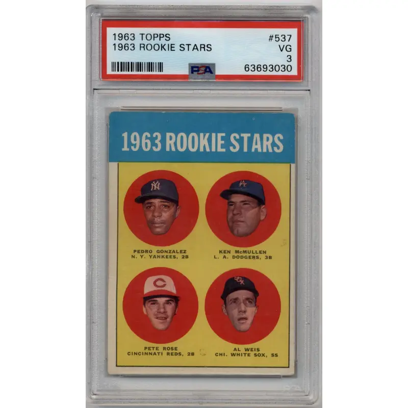 Pete Rose 1963 Rookie Stars #537 PSA 3 Very Good 3030
