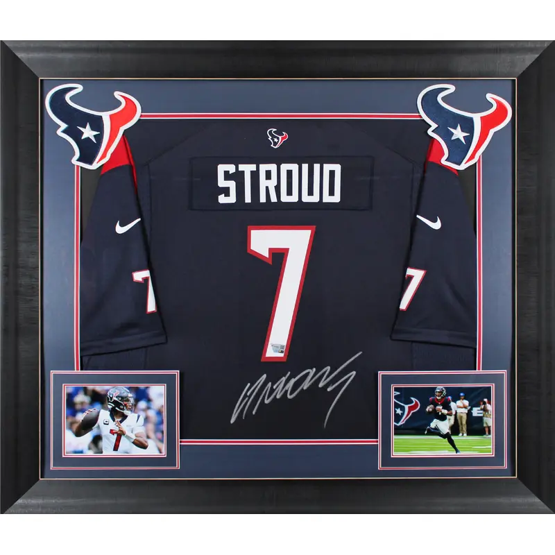 Texans C.J. Stroud Authentic Signed Navy Blue Nike Game Framed Jersey Fanatics