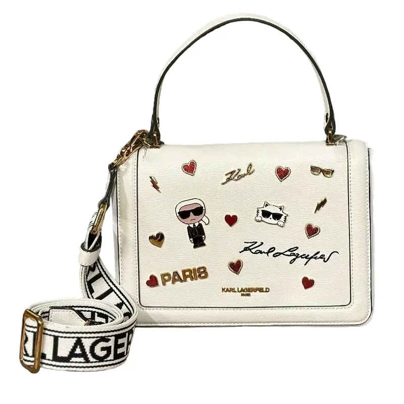 BAG KARL LAGERFELD WOMEN SIMONE FLAP CROSSBODY LH6EO6BI WHT