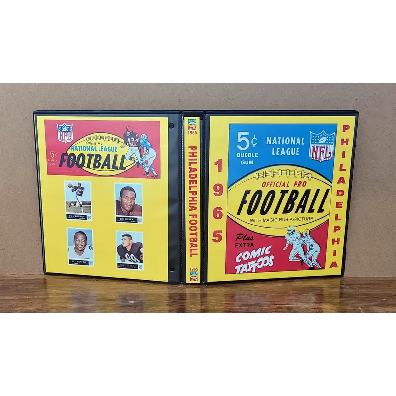 1965 Philadelphia Football Cards Custom Made Album Binder Inserts 3 Sizes - 3517