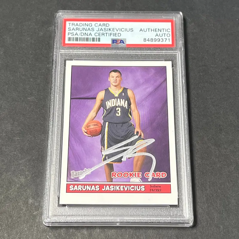 2005 Topps #186 RC Sarunas Jasikevicius Signed Card AUTO PSA Slabbed Pacers