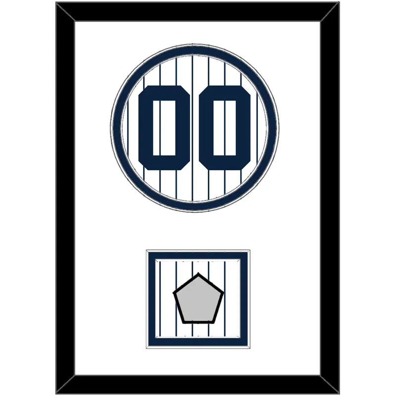 New York Number & World Series Jersey Patch - Pinstripes - Double Mat 1