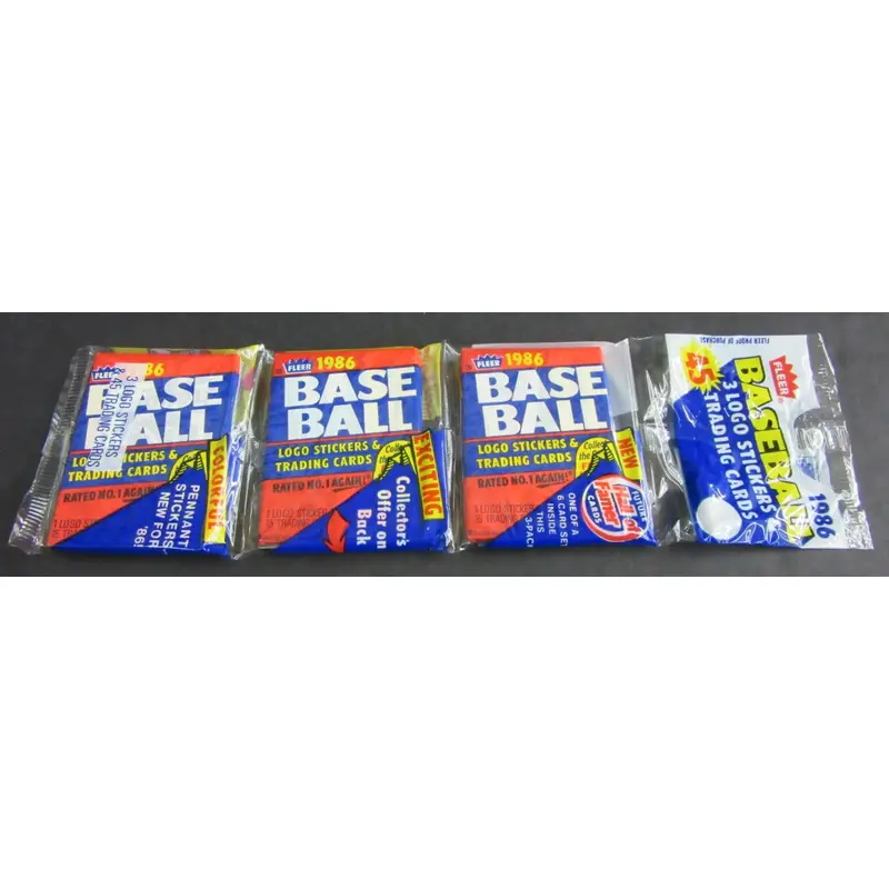 1986 Fleer Baseball Unopened Wax Pack Rack Pack (Authenticate)