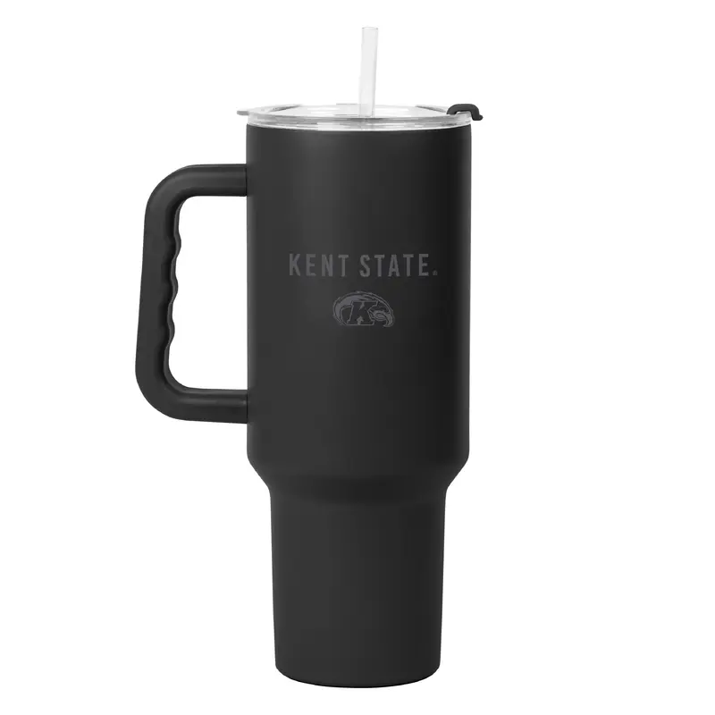 Kent State 40oz Black Tonal Powder Coat Tumbler