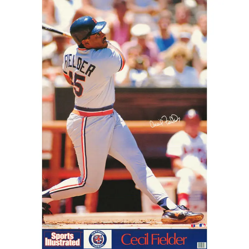 Cecil Fielder "Signature" Detroit Tigers MLB Action Poster - Marketcom/SI 1990