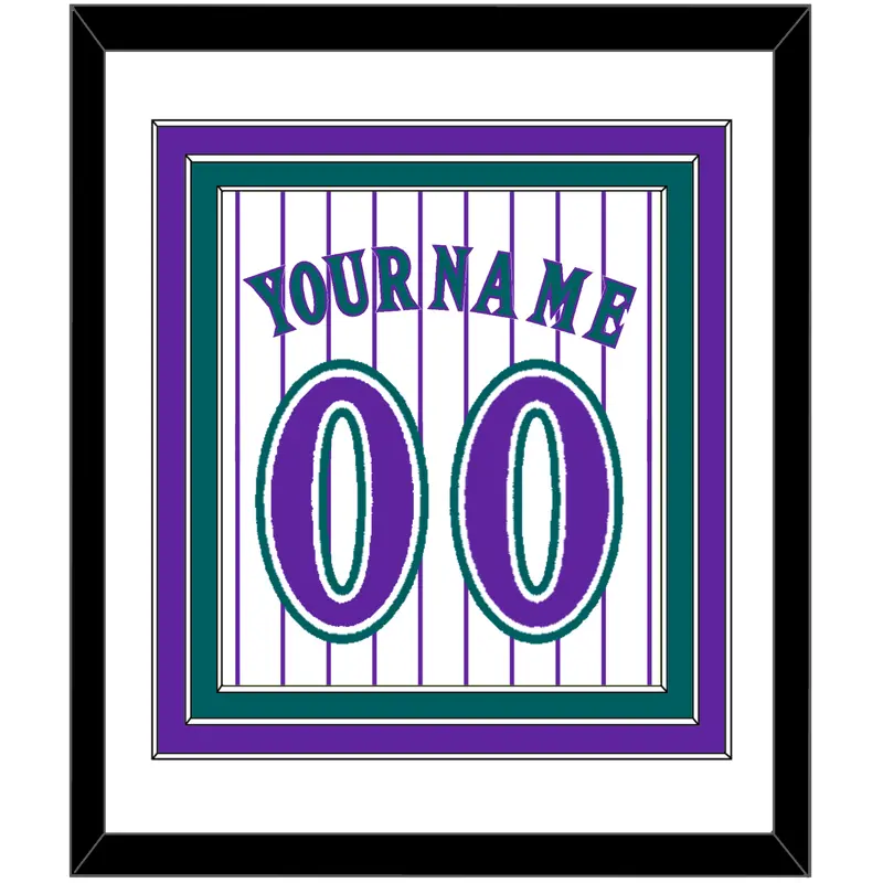 Arizona Name & Number - Alternate Home White Pinstripes (1998-2006) - Triple Mat 1