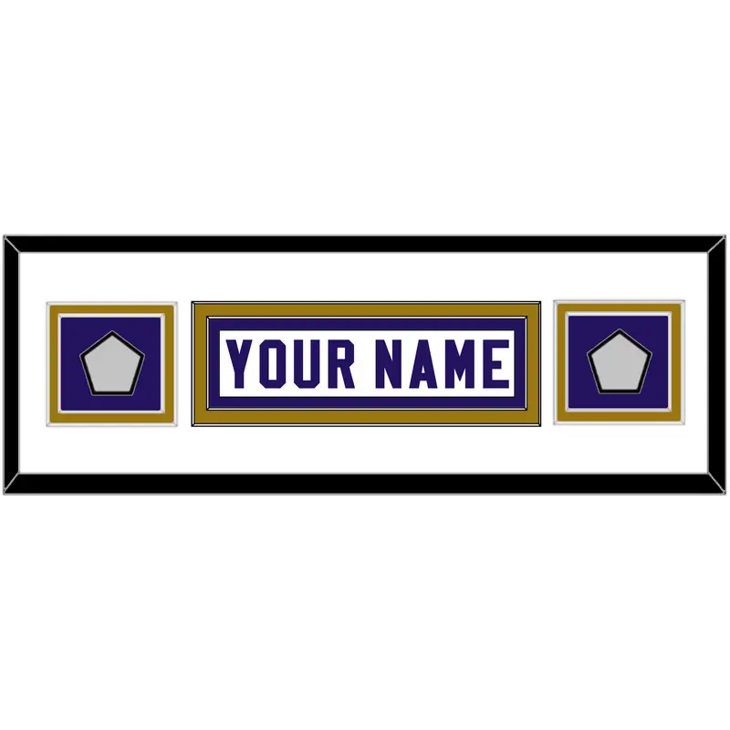 Baltimore Nameplate & Super Bowl XXXV & XLVII Jersey Patches - Road White - Double Mat 2