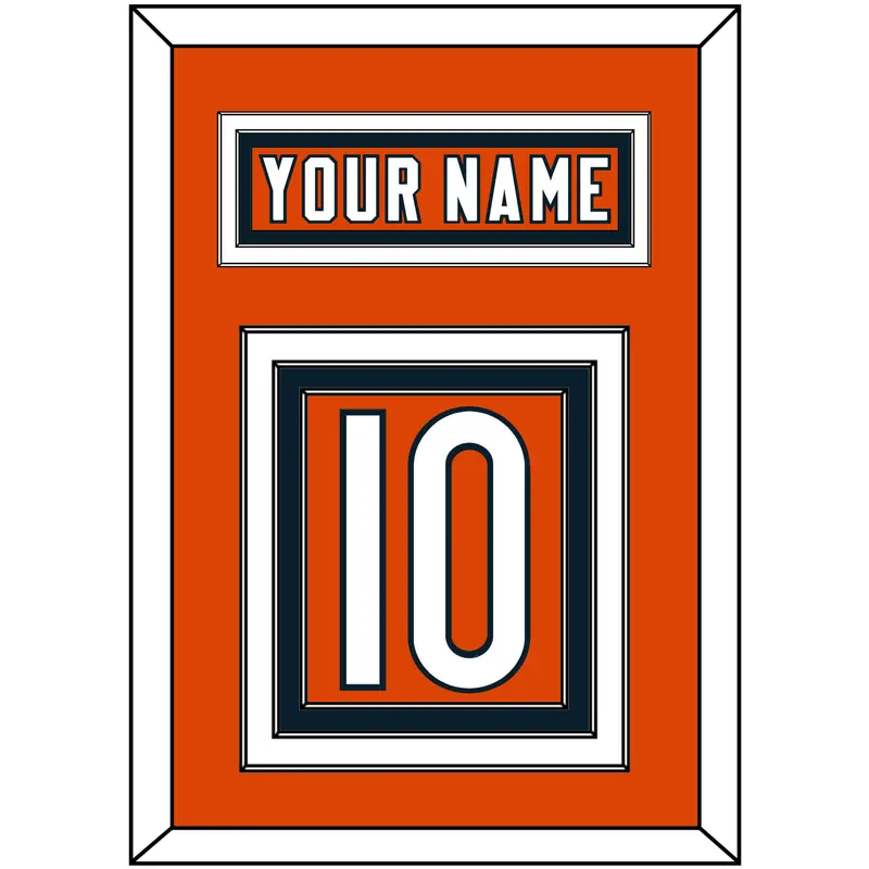 Chicago Nameplate & Number (Back) - Alternate Orange - Triple Mat 2