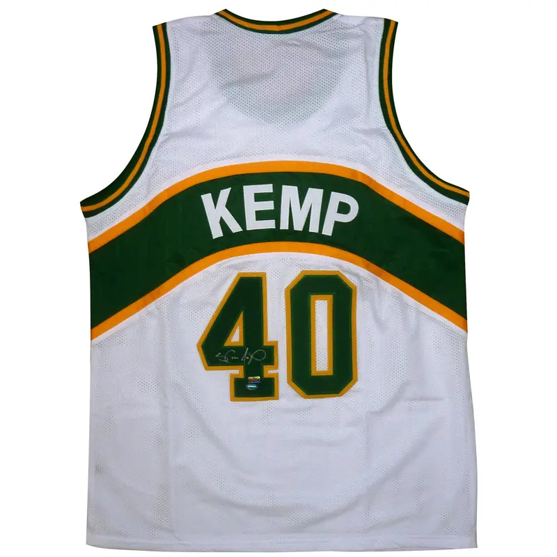 Shawn Kemp Autographed Seattle (White #40) Jersey - MCS