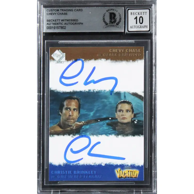Chevy Chase Vacation Authentic Signed Custom Trading Card Auto 10! BAS Slabbed 1