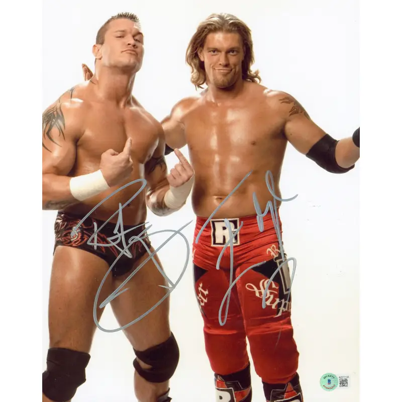 Edge Adam Copeland & Randy Orton WWE Authentic Signed 11x14 Photo BAS #AD77156