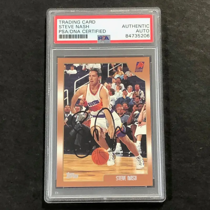 1998-99 Topps Basketball #51 Steve Nash Signed Card AUTO PSA Slabbed Suns