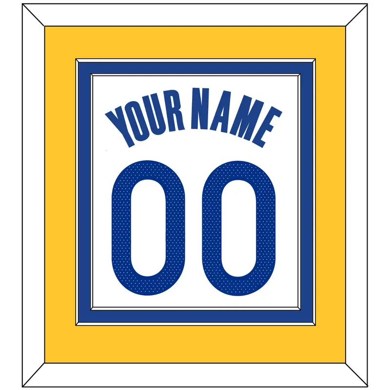 Golden State Name & Number - White Association - Double Mat 3