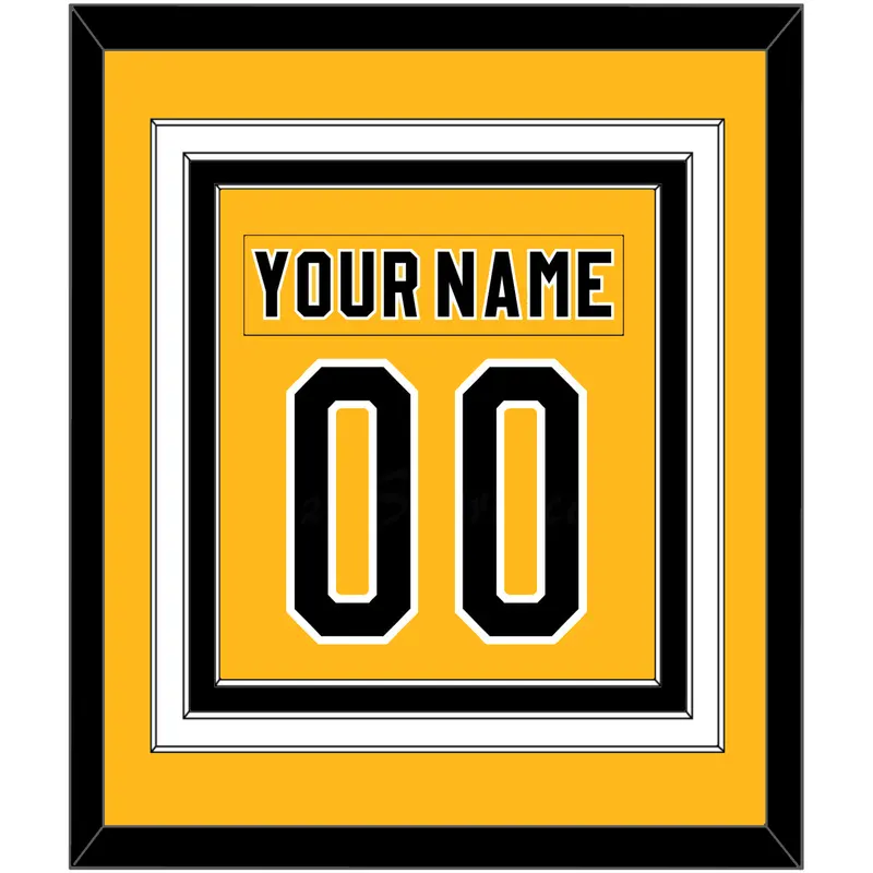 Pittsburgh Nameplate & Number (Back) Combined - Alternate Gold (1980-1981) - Triple Mat 2