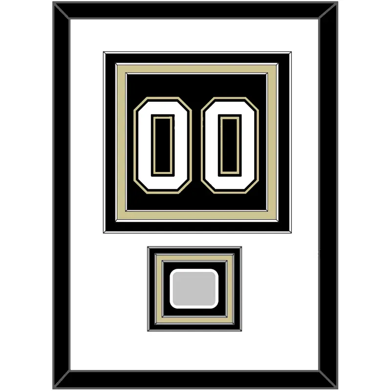 Pittsburgh Number (Back) & Stanley Cup Finals Patch - Home Black (2007-2016)- Triple Mat 1