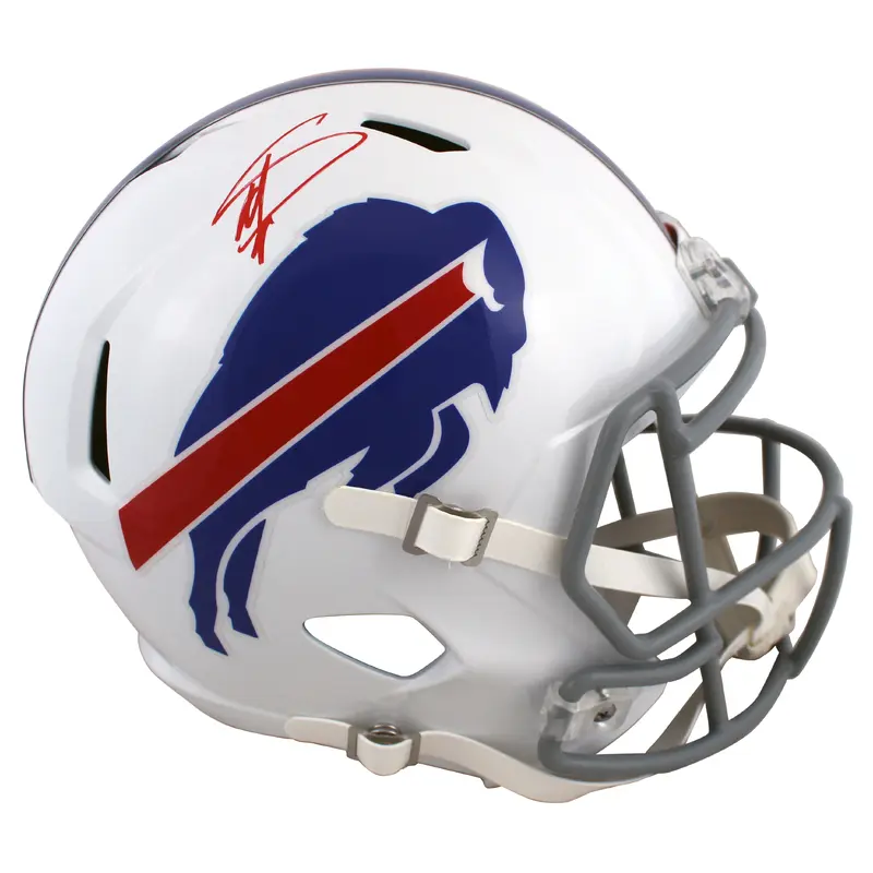 Bills Stefon Diggs Signed Full Size Speed Rep Helmet w/ Red Sig BAS Witnessed
