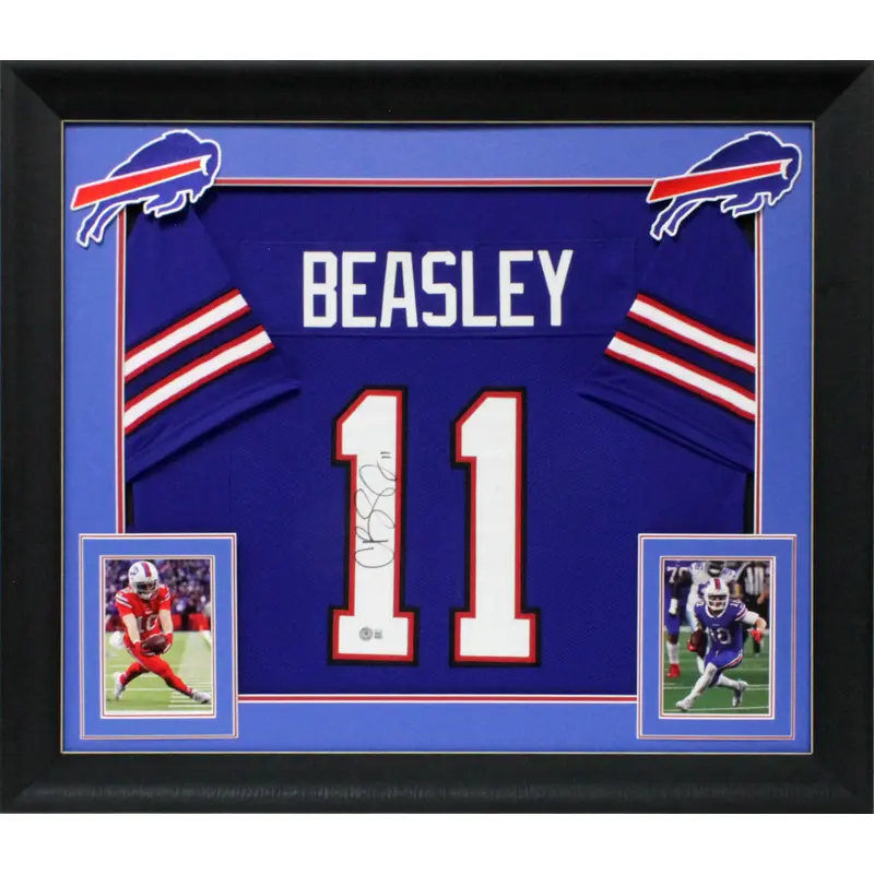 Cole Beasley Authentic Signed Blue Pro Style Framed Jersey Autographed BAS Wit