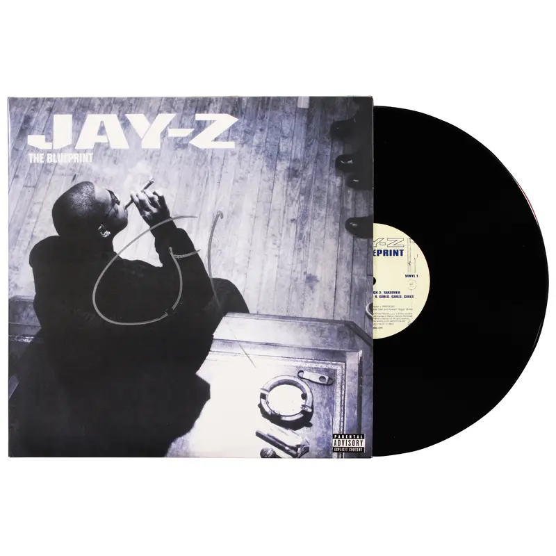 Jay-Z Authentic Signed The Blueprint Album Cover W/ Vinyl BAS #AB87374