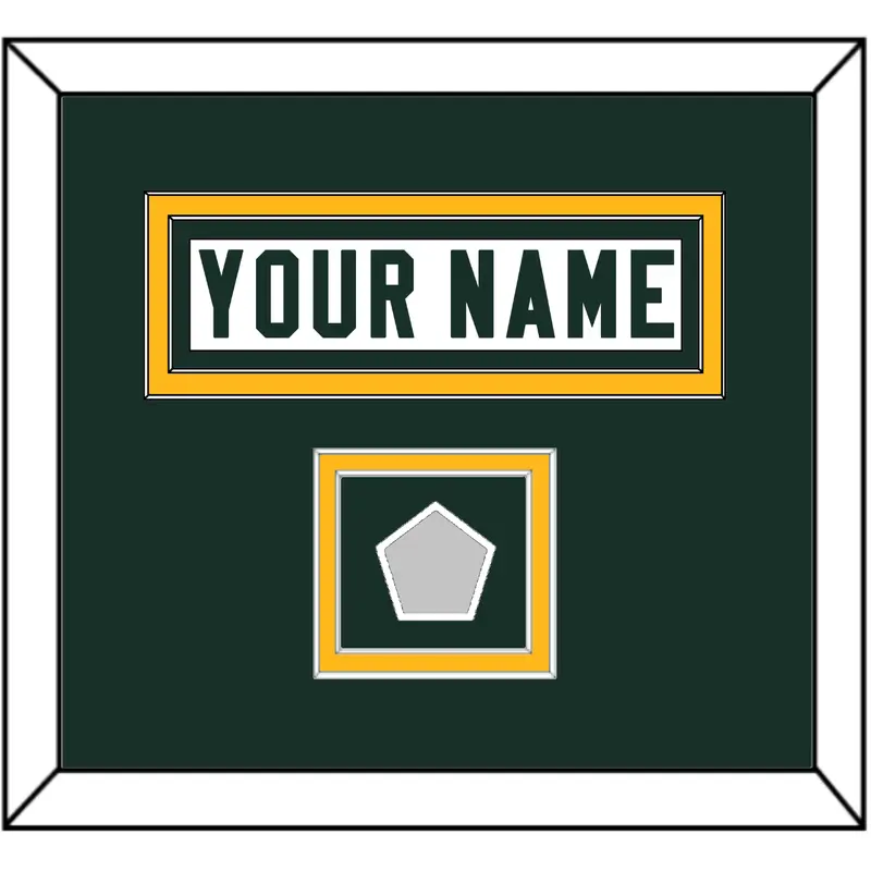 Green Bay Nameplate & Super Bowl Jersey Patch - Road White - Double Mat 3