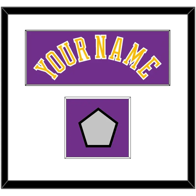 Los Angeles Name & 5X Champions Patch - Road Purple (1978-1997) - Single Mat 1