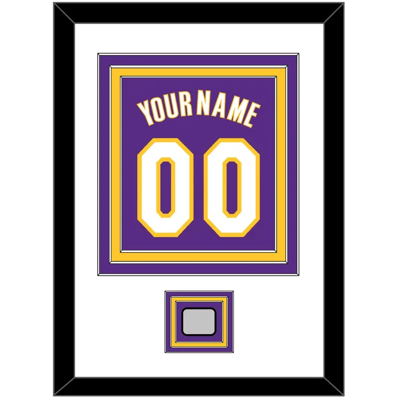 Los Angeles Name & Number With Finals Patch - Road Purple (1999-2004) - Triple Mat 1