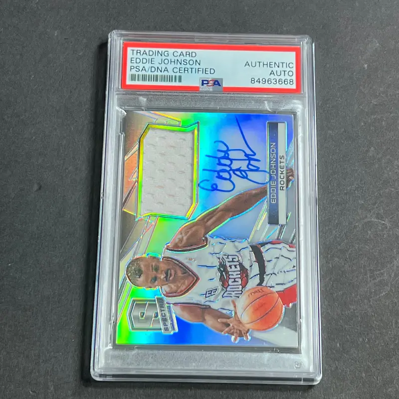 2014-15 Panini Spectra #12 Eddie Johnson Signed Card AUTO PSA/DNA Slabbed Rockets