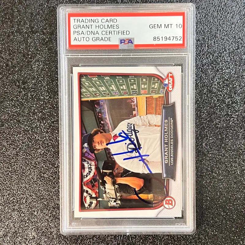2014 Topps Draft #DN-GH Grant Holmes Signed Card PSA/DNA Slabbed Auto 10 Dodgers